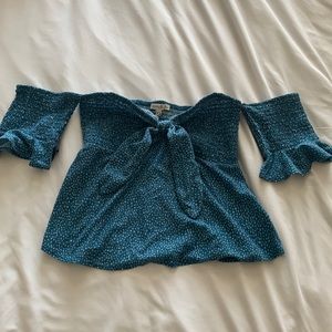 Blue speckled Express Top